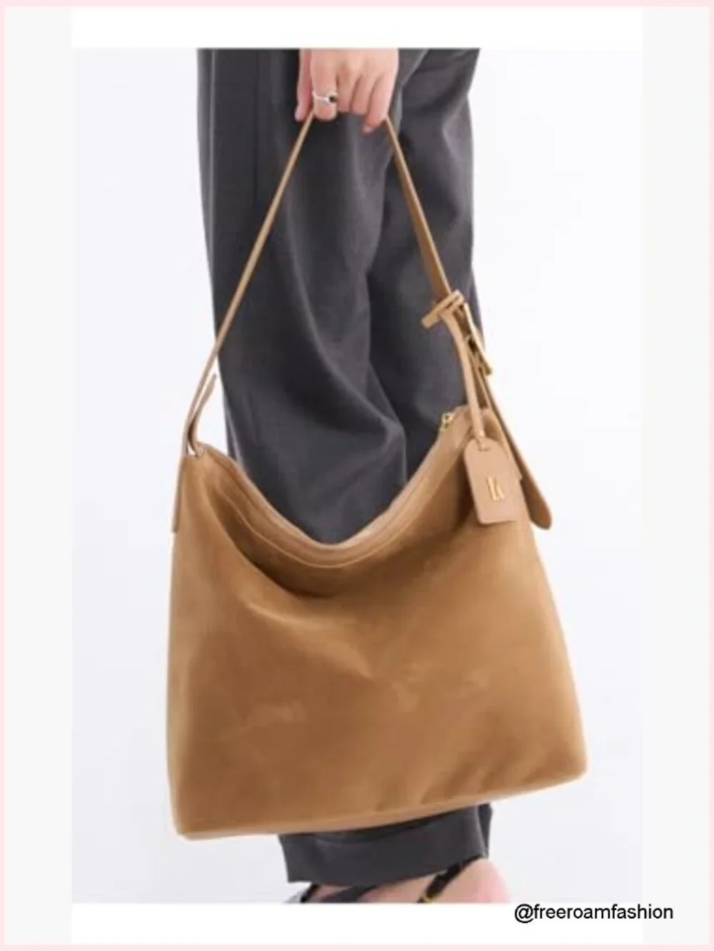 Genuine Leather Suede Hobo Bag Tote Shoulder Crossbody Vintage